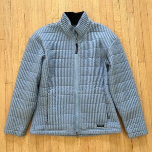 Athleta Quilted Blue Jacket Women Small Full Zip Lightweight Insulated